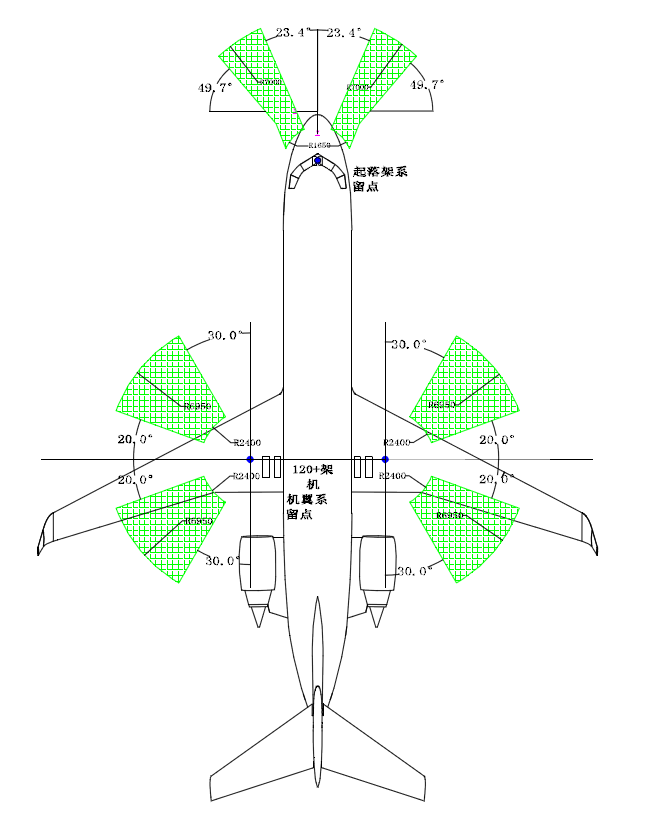 ARJ21飛機系留地錨區域圖